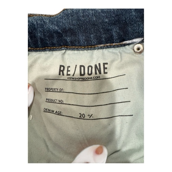 RE/DONE Wide Leg Jeans Women’s Size 24 Azzurro Raw Hem High Rise Blue Denim - Picture 8 of 10